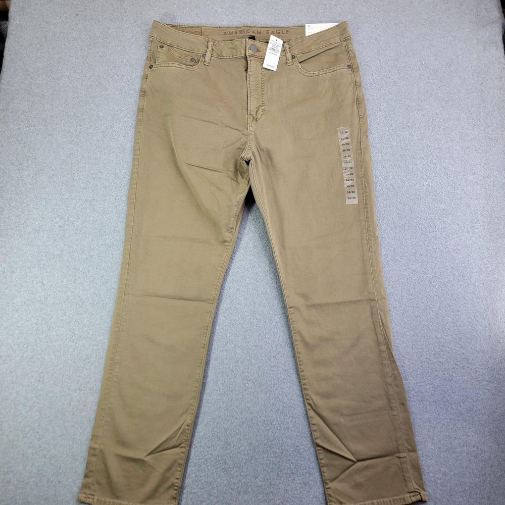 American Eagle Outfitters Pants Mens 36x30 Beige Flex Slim Khaki Chino Stretch